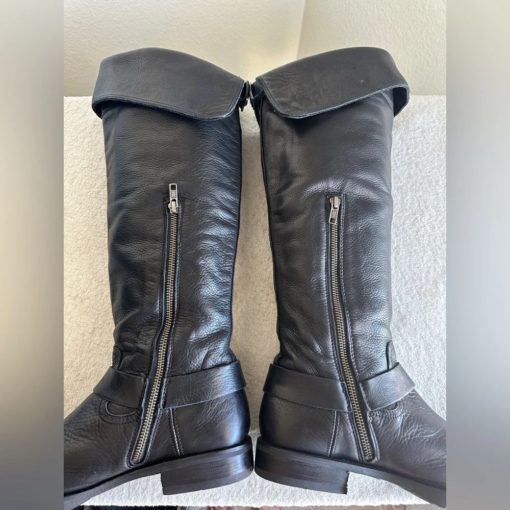 Frye Veronica Harness OTK knee high Boots black tall‎ boots women's 8.5 B New